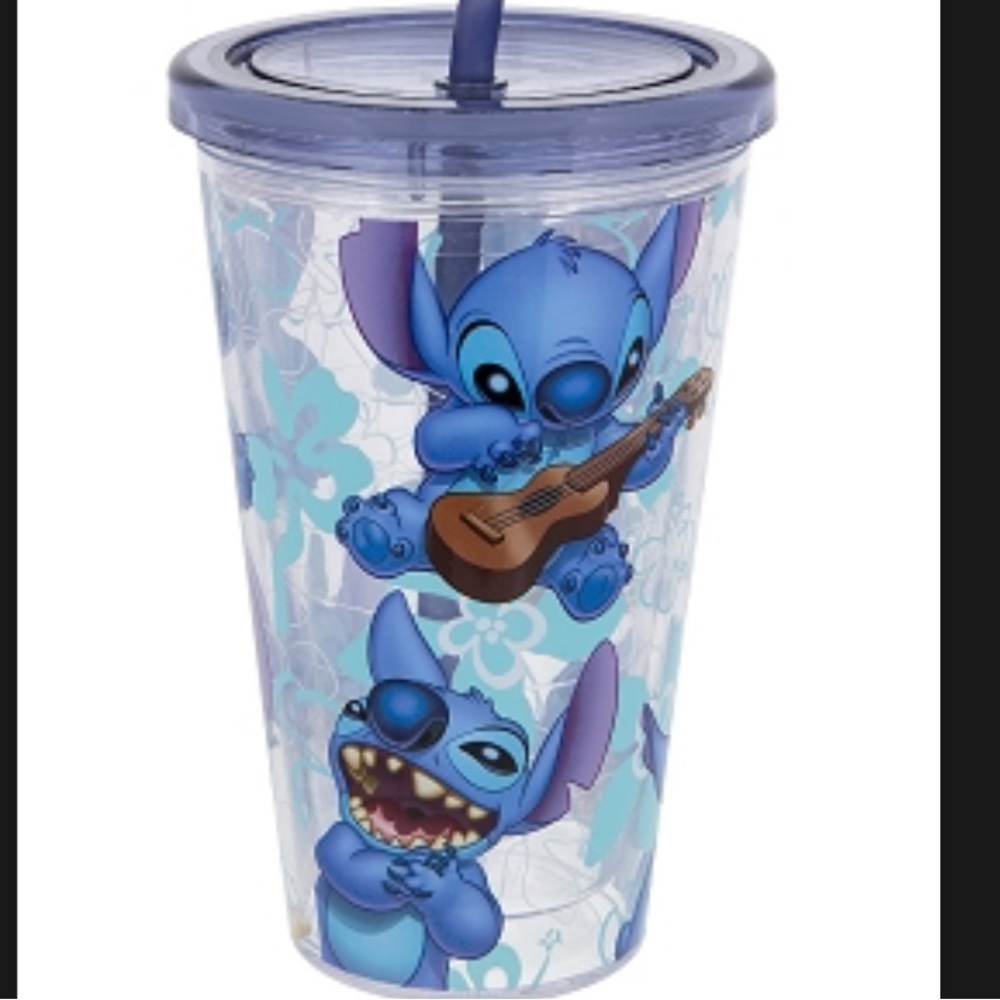 DISNEY STITCH ACRYLIC 16 oz TUMBLER WITH STRAW